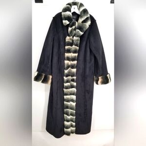 Dennis Basso Designer Women's Faux Fur Coat Jacket Sz Large